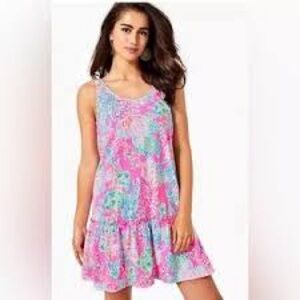 Lilly Pulitzer Pink and Green Floral Dress